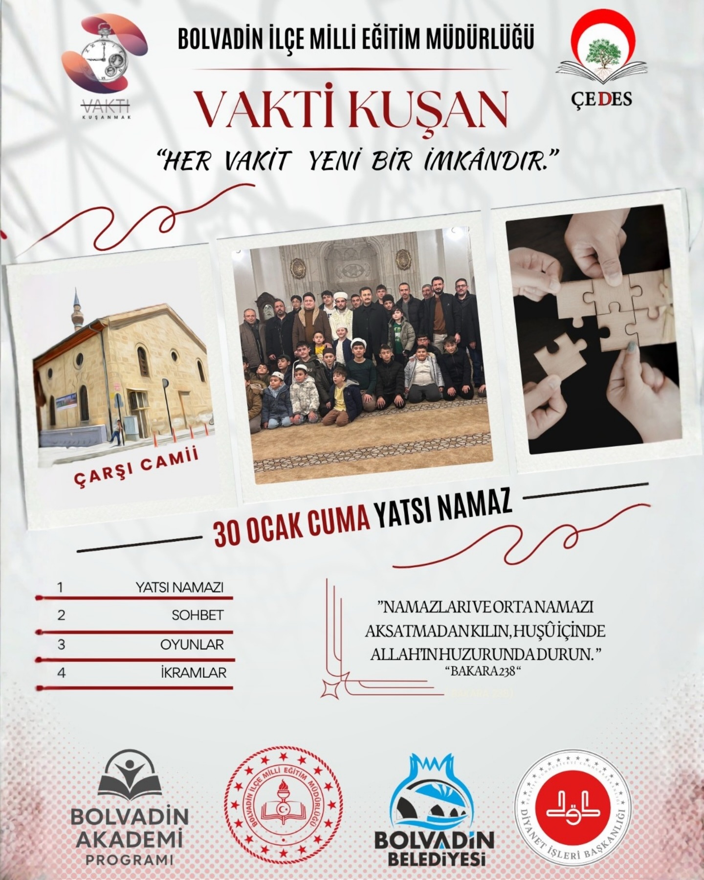 Bolvadin’de Öğrencilere “Vakit Bilinci” Kazandıracak Proje Başlıyor