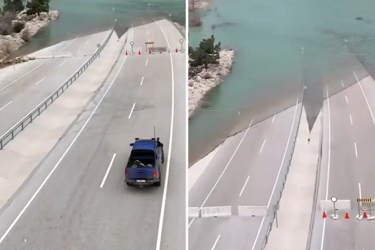 Konya-Antalya Yolunda Sel Alarmı: Karayolu Gölü Andırdı