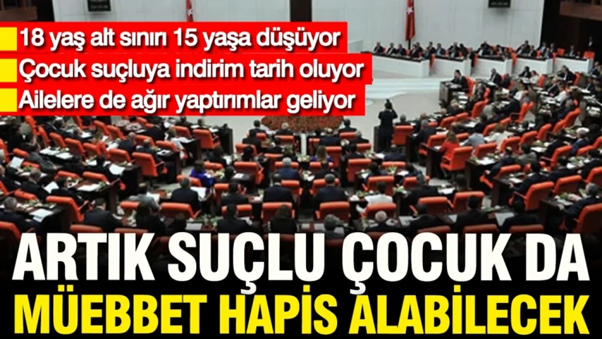 Artık suç işleyen çocuk da olsa müebbet alabilecek: Teklif TBMM'ye sunuldu