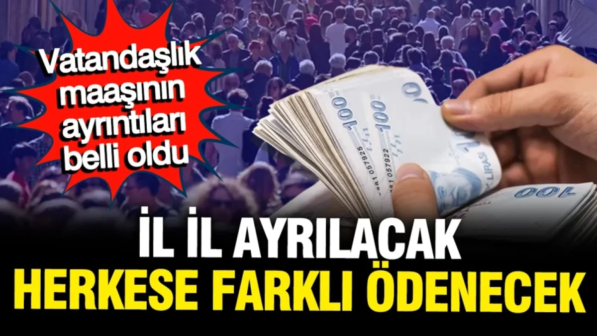 Vatandaşlık maaşının her detayı belli oldu: İl il ayrılacak, herkes farklı ödeme alacak